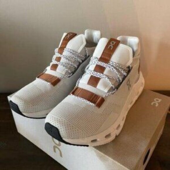 On Cloudnova White Pearl Running Shoes Womens Sneaker - Picture 2 of 5